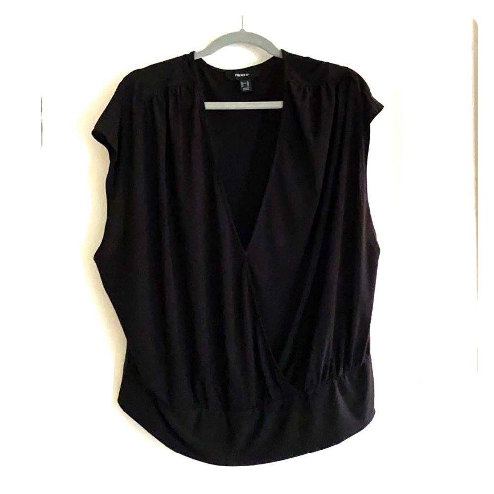 Black low cut blouse